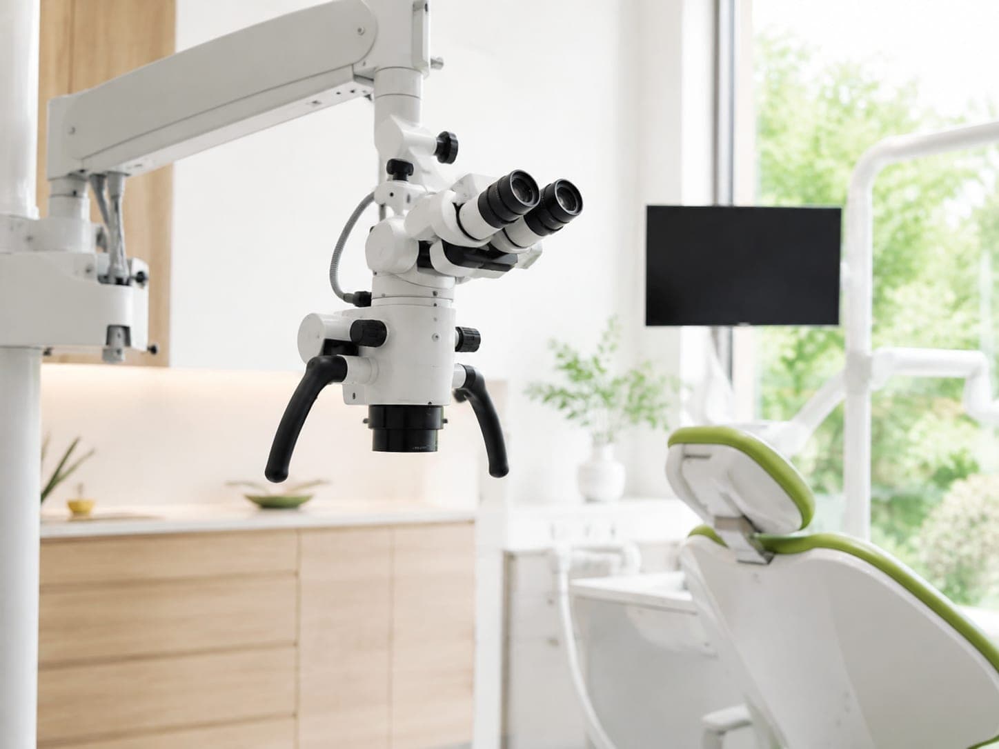 Dentalmikroskop für die präzise Wurzelkanalbehandlung im Behandlungszimmer